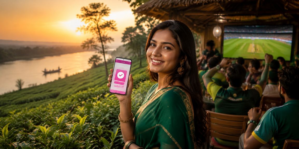 বগুড়ার চা বাগানে ক্রিকেট বেটিং মোবাইলে উপভোগ
